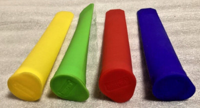Norpro Ice Cream Popsicle Makers Set 4 Silicone Red Blue Yellow Green Reusable