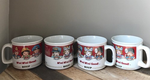 Vintage Campbell’s Soup Mugs Set Of 4 Firefighter Police Nurse Doctor Conductor