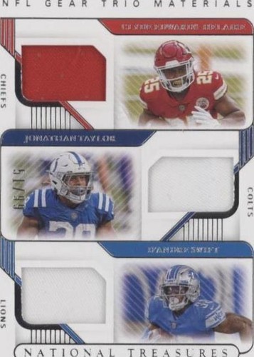 2020 Panini National Treasures Clyde Edwards-Helaire D'Andre Swift Jonathan Taylor #TM-RB