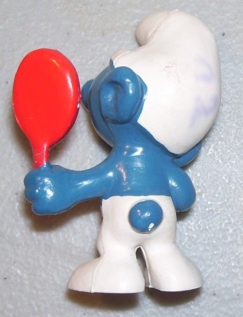 Vintage Vanity Smurf 1972 Schleich Peyo Hong Kong red Mirror Vein Classic figure