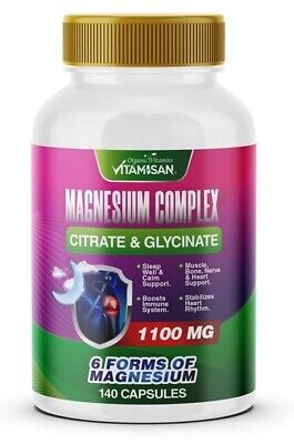 High Absorption Magnesium Citrate Supplement 140 capsules chelated COMPLEX