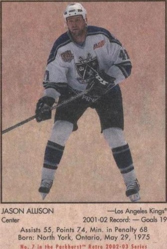 2002-03 In the Game Parkhurst Retro - Jason Allison #7