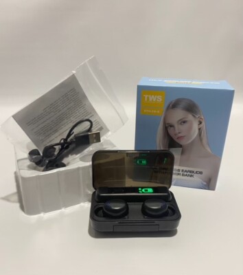 TWS BTH-F9-5 True Wireless Smart Touch Earbuds With Power Bank and Easy Pair. 