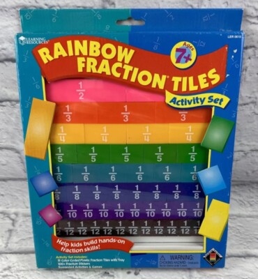 Learning Resources Rainbow Fraction Plastic Tile Learn Set Complete Montessori