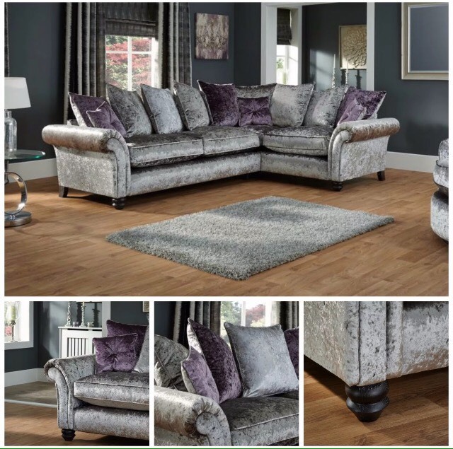 NEW SCS Hepburn Scatter Back Corner Velvet Sofa in Hemel Hempstead