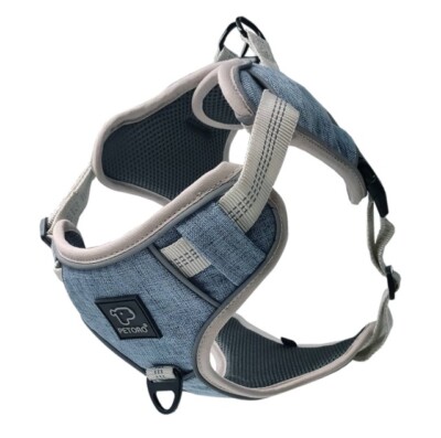 Petoro Adjustable Reflective Dog Harness No-Pull No-Choke Mountain Blue Small