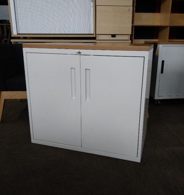 Ki Metal 2 Door Office Storage Cupboard, Mid Height, Lockable, White