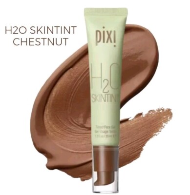 Pixi by Petra H2O SkinTint Tinted Face Gel Foundation Chestnut Dark Tan Brown