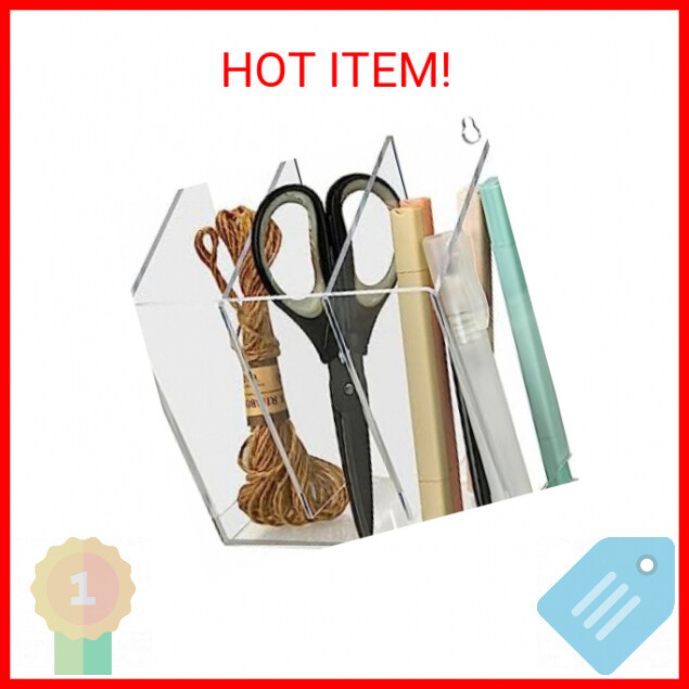 Wall Mounted Marker Holder, Acrylic Pencil Pot Dry Erase Organizer Multi Grid Pe