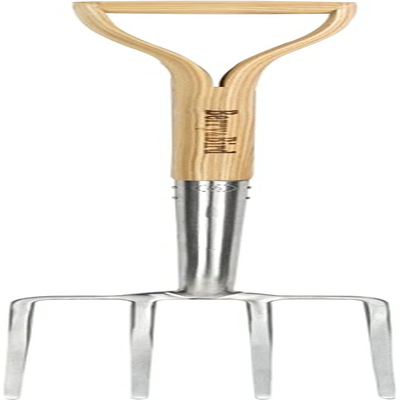 Gardening Digging Fork 4 Tine Stainless Steel Pitchfork 43.9