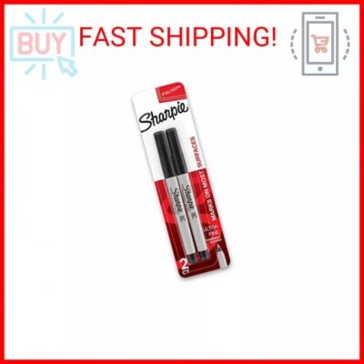 SHARPIE 37161PP Permanent Markers, Ultra Fine Point, Black, 2 Count