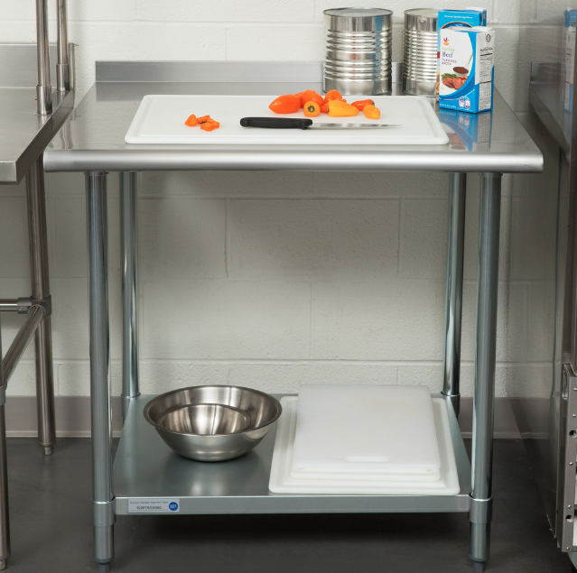 30" x 36" Stainless Steel Work Prep Table Undershelf Restaurant Backsplash NSF