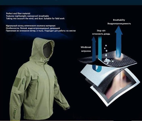 Men's Water Resistant Zip Up Hooded Windbreaker Rain Jacket