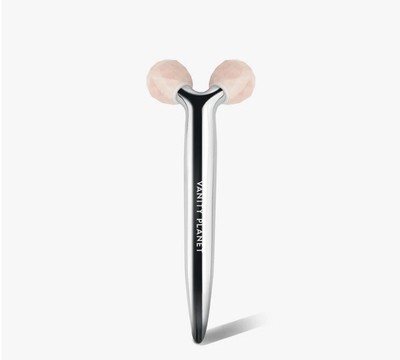 Vanity Planet NEW Defina Contour & Define Massaging Roller Face Tool Rose Quartz