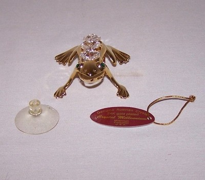 24K GOLD PLATED GENUINE AUSTRIAN CRYSTAL FROG ORNAMENT OR SUN CATCHER NWT