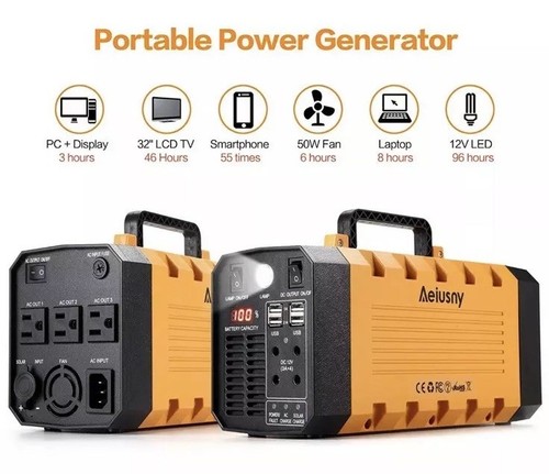 Aeiusny UPS Backup Battery 500W Portable Generator, Uninterrupted Power Supply