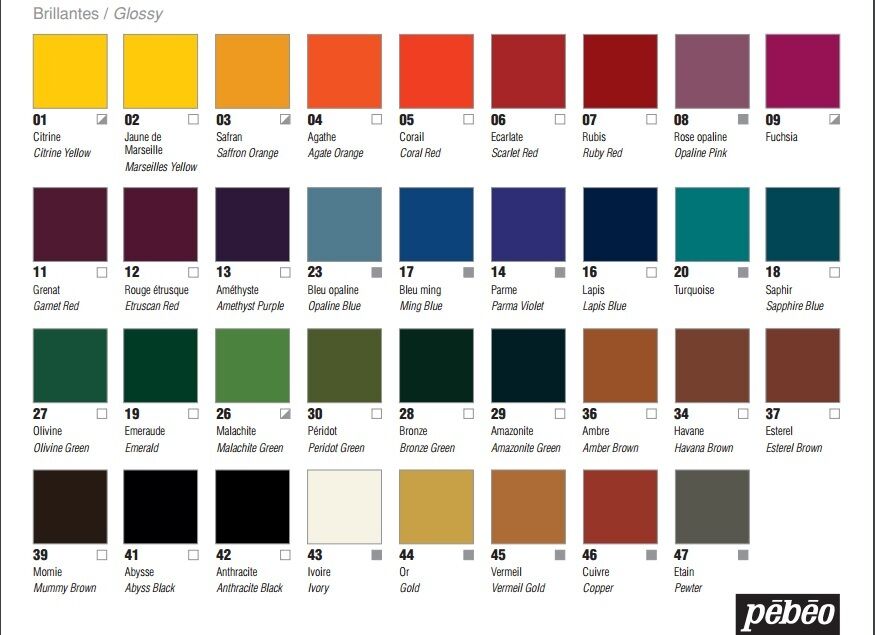 Pebeo Colour Chart