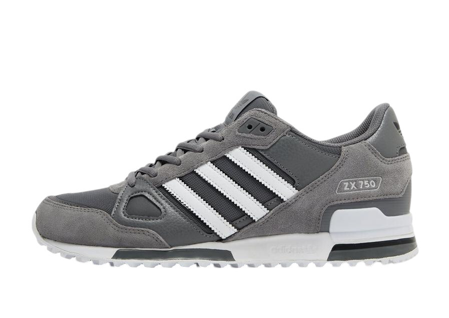 Men's Adidas Originals Grey White ZX 750 Trainers Sneakers