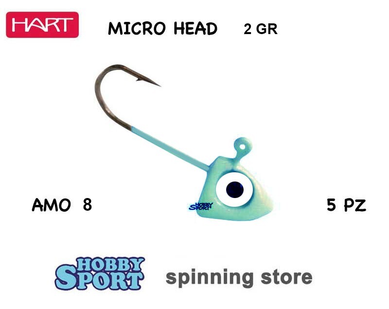 HART ROCK & STREET MICRO JIG HEAD 2 GR AMO 8 COL GLOW IHMH30 LIGHT ROCK FISHING