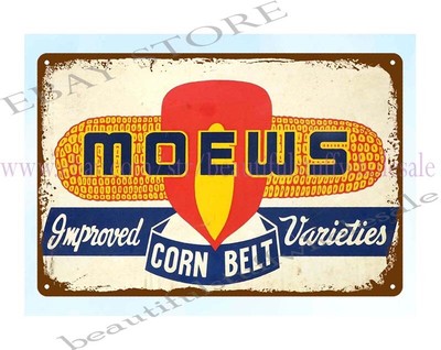 Moews Corn Belt cottage farm seed metal tin sign man cave club art lodge cafes