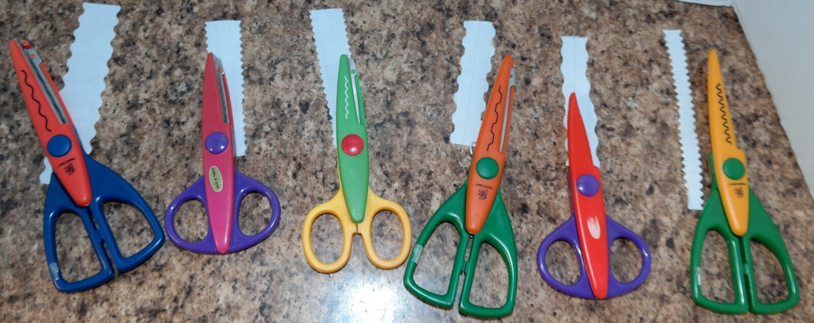 Lot Of 9 Craft Scissors Paper Embossing Scrapbooking Crafts Stationary Supplies