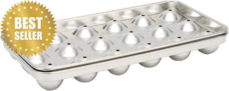 Ice Cube Tray Ice Mold 304 Stainless Steel Sphere Ice Ball Maker with Lid for Wh