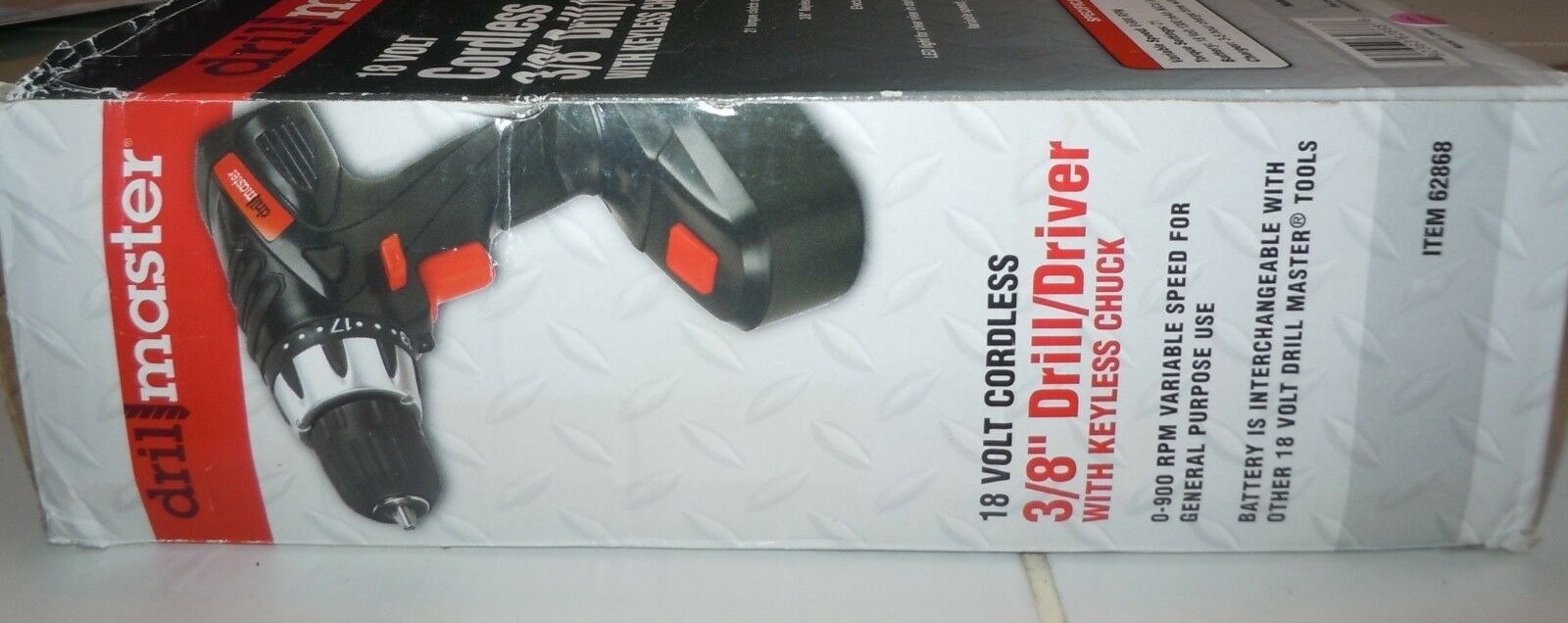 DRILL MASTER 18 v VOLT CORDLESS 3/8 CHUCK DRILL WITH BATTERY & CHARGER NEW