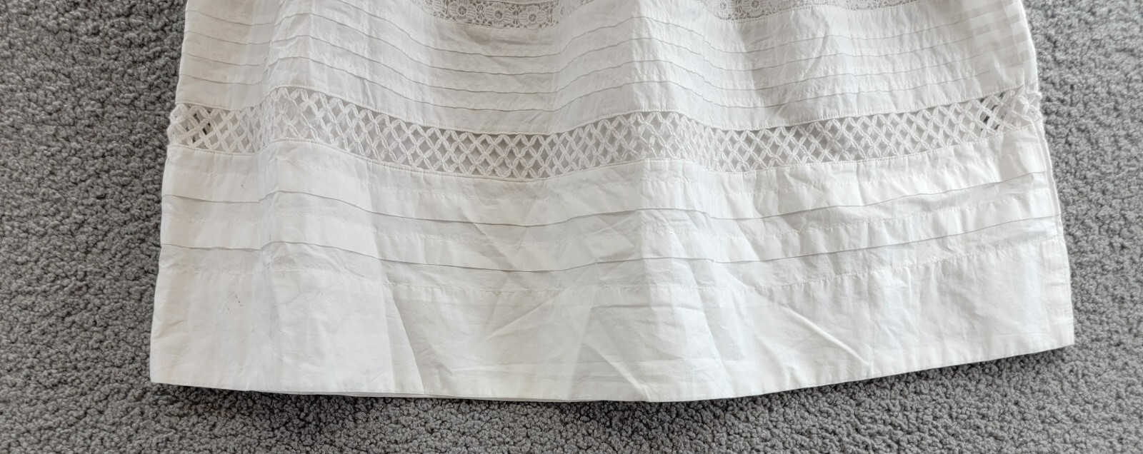 Lauren Ralph Lauren Lace-Trim A-Line Miniskirt Women's L White Elastic Waist - Picture 11 of 16