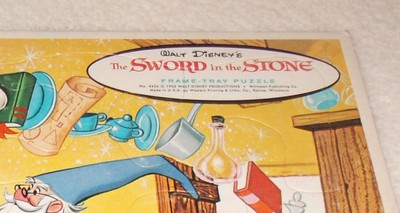 vintage 1963 walt disney The Sword in the Stone frame tray puzzle