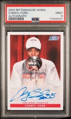 2007 Rittenhouse WNBA Autograph Cheryl Ford PSA 9 Detroit Shock Louisiana Tech
