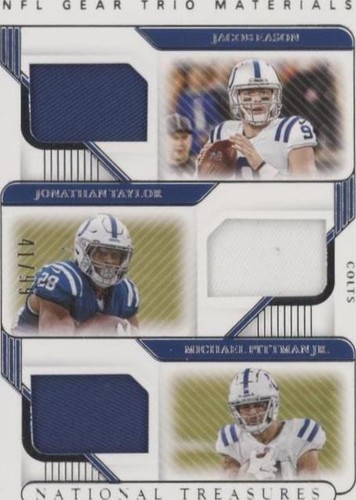 2020 Panini National Treasures Jacob Eason Jonathan Taylor Michael Pittman Jr. #TM-IC