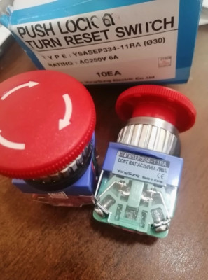 1PCS NEW FIT FOR Mushroom Head Emergency Stop Button Switch YSASEP334-11RA