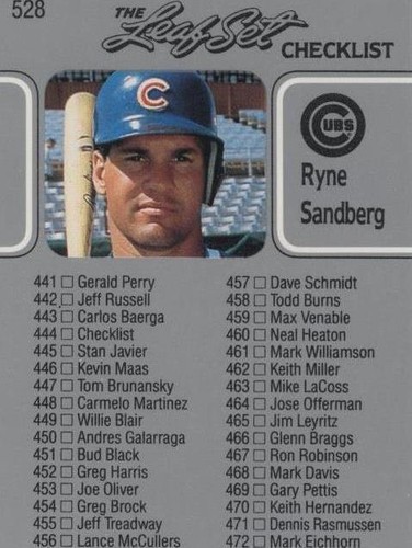 1990 Leaf - Ryne Sandberg #528