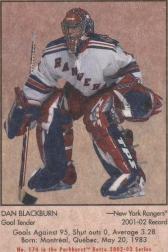 2002-03 In the Game Parkhurst Retro - Dan Blackburn #174