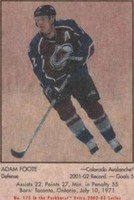 2002-03 In the Game Parkhurst Retro - Adam Foote #175