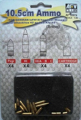 AFV Club 1/35 German 10.5cm Brass Ammo LeFH18/Wespe/Sturmhaubitze 42 35074