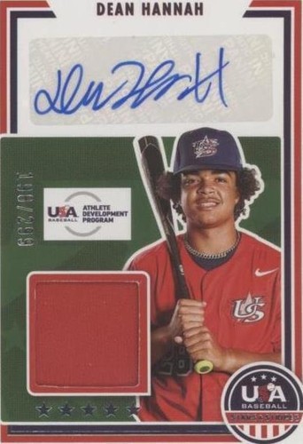 2022 Panini USA Baseball Stars & Stripes - Dean Hannah #SSS-DH