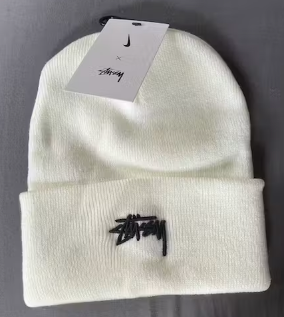 Nike × Stussy cuffed beanie White Embroidered acrylic S/S 22