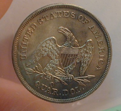 1840-O Seated Liberty Quarter CH/AU - Slider Unc  No Drapery Variety (RSTZCS)