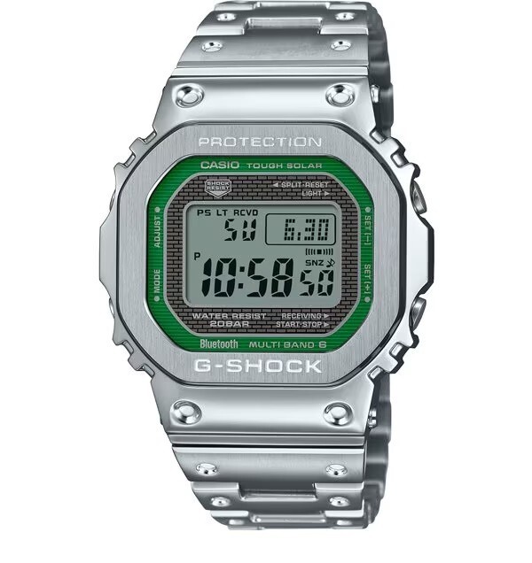 Pre-owned G-shock Casio  Full Metal Green Accent Gmw-b5000d-3jf Men's Watch Bluetooth 2024