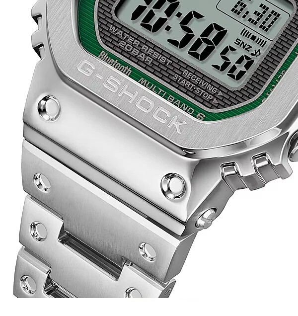 Pre-owned G-shock Casio  Full Metal Green Accent Gmw-b5000d-3jf Men's Watch Bluetooth 2024