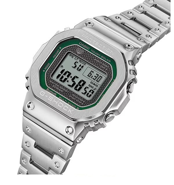 Pre-owned G-shock Casio  Full Metal Green Accent Gmw-b5000d-3jf Men's Watch Bluetooth 2024