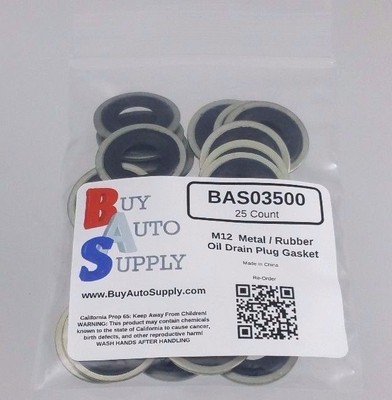 (25) M12 Metal Rubber Oil Drain Plug Gasket * Fits GM Chevrolet Dorman 097-021 *