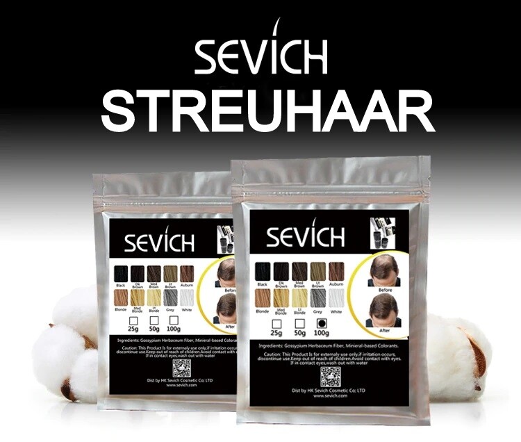 100g Streuhaar Sevich - Nachfüllbeutel Haarverdichter Schütthaar Haarauffüller 