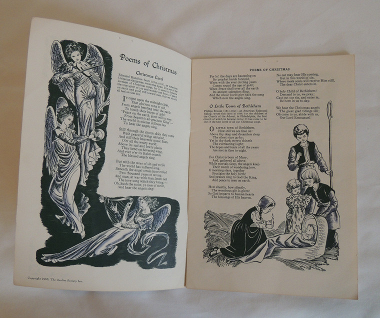 2 Vtg 1950s Christmas Carol Song Books.. Advertising Richfield Oil & Grolier