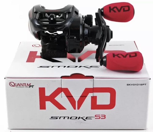 (NEW)QUANTUM PT KVD SMOKE S3 SKVD101SPT 6.1:1 GEAR RATIO LEFT HAND BAITCAST REEL