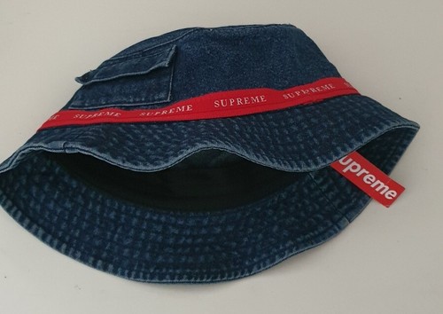帽子 Supreme Denim Logo Boonie Hat BLACK 17ss SS17 Supreme Denim Logo Boonie Bucket hat M/L Crusher Black