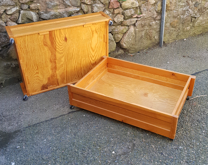 Pine Underbed Storage Drawers 25h x 92w x 63d cm in Bucksburn