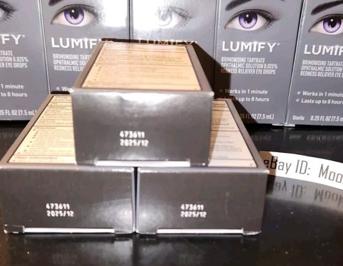 EXP 12/2025! 3 Box Lot LARGE LUMIFY 0.25 oz (7.5mL) Redness Reliever Eye Drops