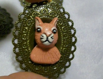 5 FARM ANIMAL MAGNETS Fridge Set lot Duck Chick Cow Pink Squirrel Swan polymer